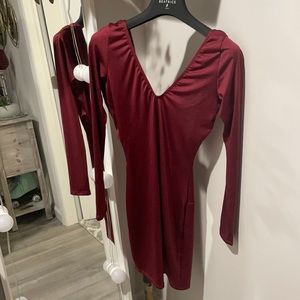 Burgundy mini dress